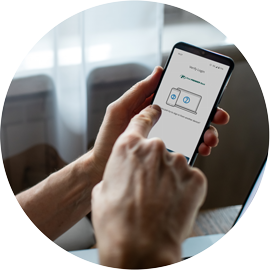 Fraud Prevention Hand clicking Verification Message on Phone