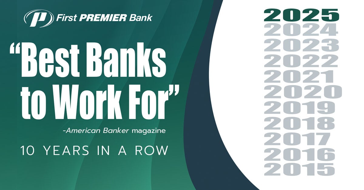 FIRST PREMIER Best Bank to Work For Poster