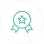 Blue-green Award Ribbon with Star